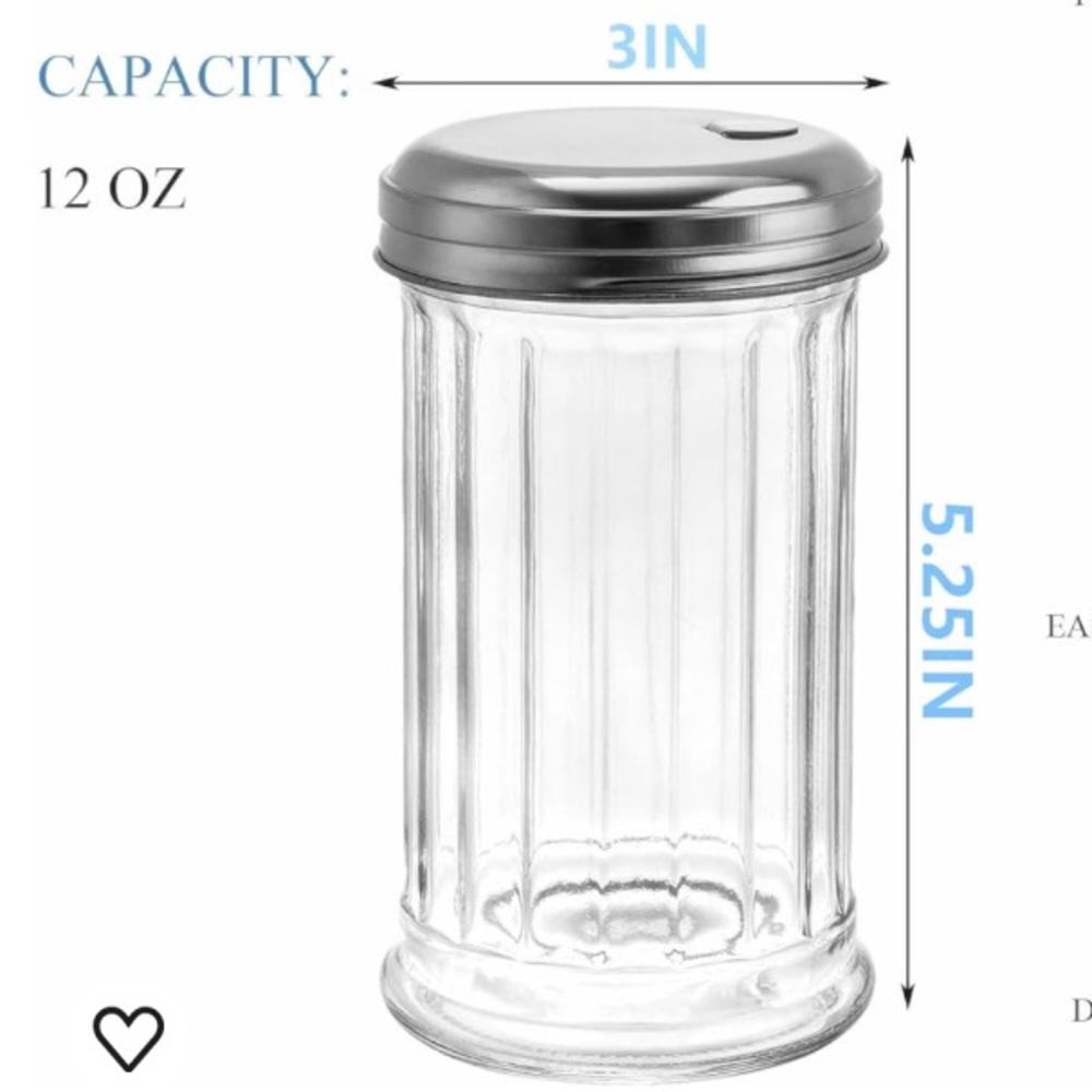 Classic Clear Glass Sugar Dispenser with Silver Lid - Picture 4 of 9